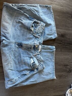 Classic High-Waist Light Blue Denim Jean Shorts